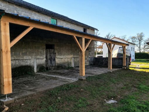 Abri style carport en bois